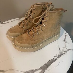 Stylish Tan Lace-Up Women's Boots